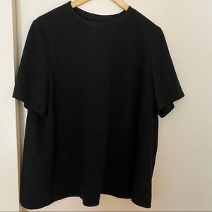 Oak + Fort Black Short Sleeve Blouse Size Medium